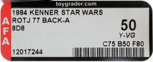 Load image into Gallery viewer, Star Wars 1984 Vintage Kenner ROTJ 77 Back A 8D8 MOC AFA Y-50
