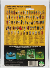 Load image into Gallery viewer, Star Wars 1984 Vintage Kenner ROTJ 77 Back A Han Trench Coat Camo Lapel MOC AFA Y-75