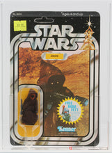 Load image into Gallery viewer, Star Wars 1978 Vintage Kenner 20 Back H Jawa Rectangle Ext. Stkr. MOC AFA 60