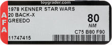 Load image into Gallery viewer, Star Wars 1978 Vintage Kenner 20 Back X Greedo MOC AFA 80
