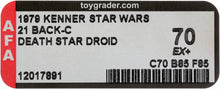 Load image into Gallery viewer, Star Wars 1979 Vintage Kenner 21 Back C Death Star Droid MOC AFA 70