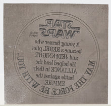 Load image into Gallery viewer, Star Wars 1984 Vintage Kenner Luke X-Wing POTF Coin Etching Plate (Back of Coin)