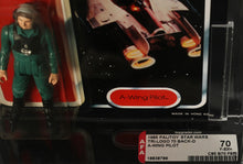 Load image into Gallery viewer, Star Wars 1984 Palitoy Tri-Logo Vintage A-Wing Pilot 70 back AFA 70 MOC