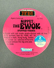 Load image into Gallery viewer, Nippet The Ewok Stuffed Figure Hang Tag - Styled Font