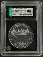 Load image into Gallery viewer, Star Wars 1984 Vintage Kenner POTF Coin Sail Skiff AFA 85